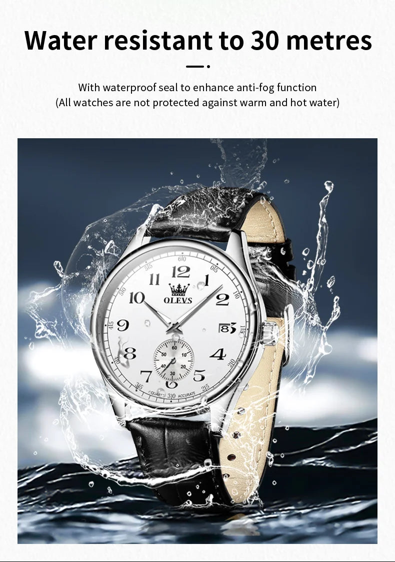 Olevs Leather Strap WaterproofQuartz Watch for Men - Premium Watches from Zeppelin - Just $40! Shop now at Dressmycell.com Olevs Leather Strap WaterproofQuartz Watch for Men - Premium Watches from Zeppelin - Just $40! Shop now at Dressmycell.com